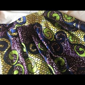 Silk African print skirt